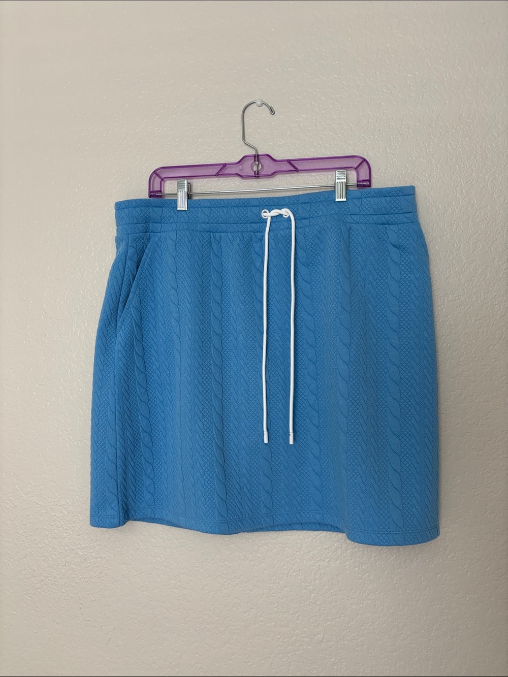 T by Talbots Size XL blue CABLE JACQUARD knit skirt NWT XL